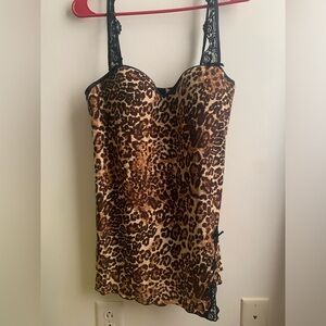 Leopard print lingerie top
